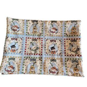 VTG 80s 90s Y2k Cottage core Snowman-Themed Quilted Placemats